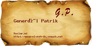 Generál Patrik névjegykártya